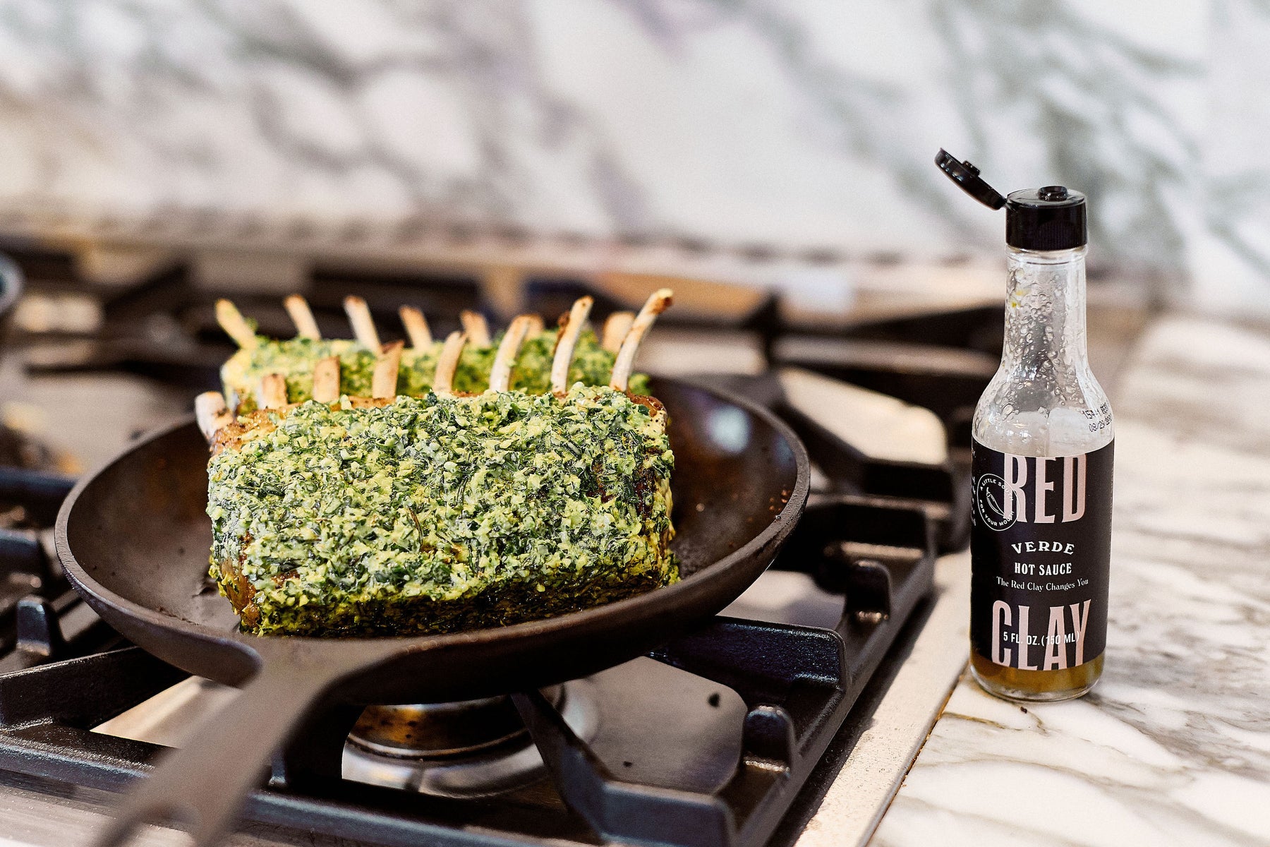 Herb Crusted Rack of Lamb with Red Clay Aioli